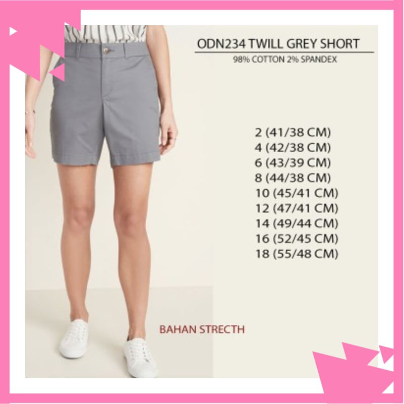 CELANA PENDEK WANITA OLD NAVY TWILL SHORT (ODN234)