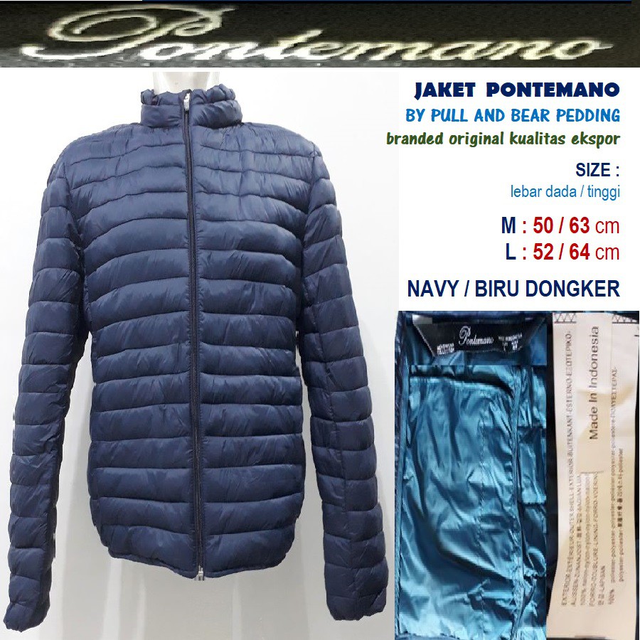 Jaket Pontemano by Pull and Bear Pedding - Branded Original Sisa Ekspor - Navy