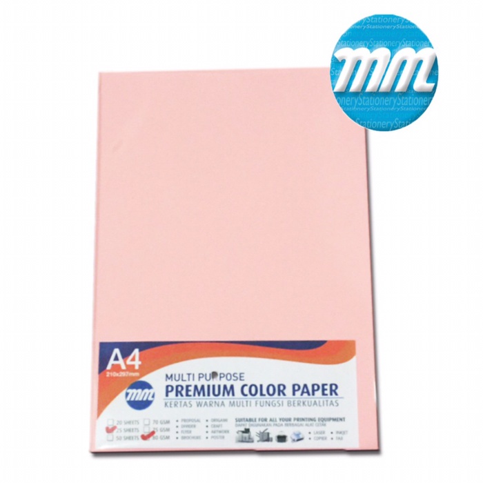 

HVS Warna A4 80gr MM-170 Pink (1 rim)