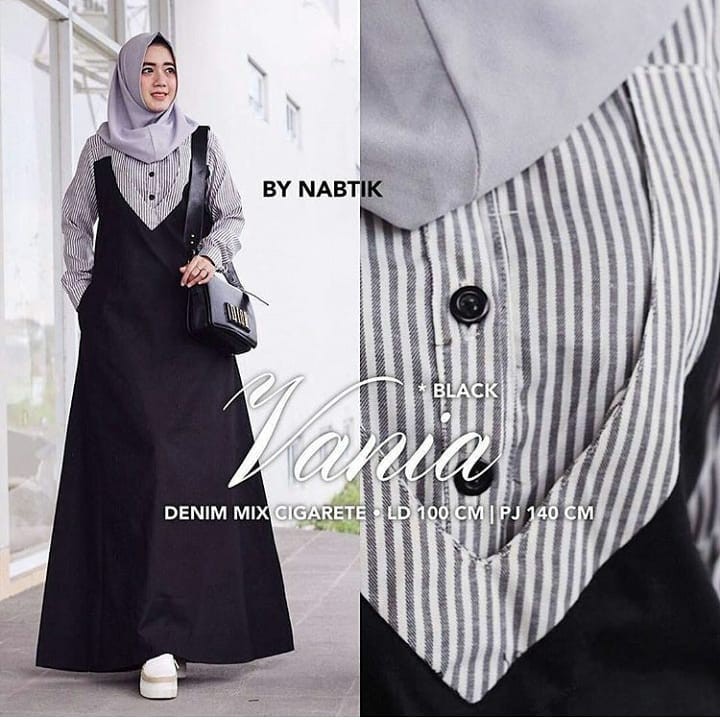 VANIA DRESS Bahan Katun Pakaina Wanita Gamis Panjang Terusan Gamis Wanita Dress Mulim Terbaru