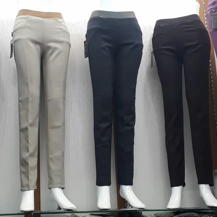 Bagus Banget Celana Panjang Celana Wanita Kerja Formal Pinggang Karet Slimfit