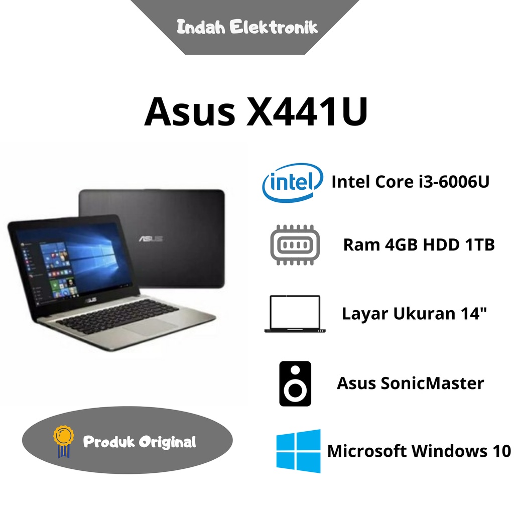 Laptop Asus 441U Core i3 4GB HDD 1TB