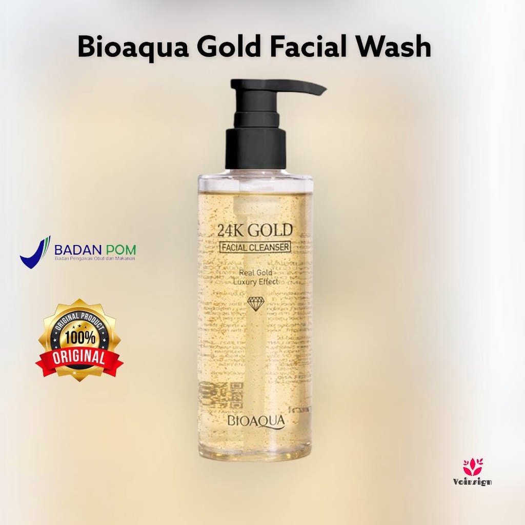 [COD] Bioaqua 24K Gold Facial Cleanser Gentle Facial Wash Sabun Pembersih Wajah - 200ml