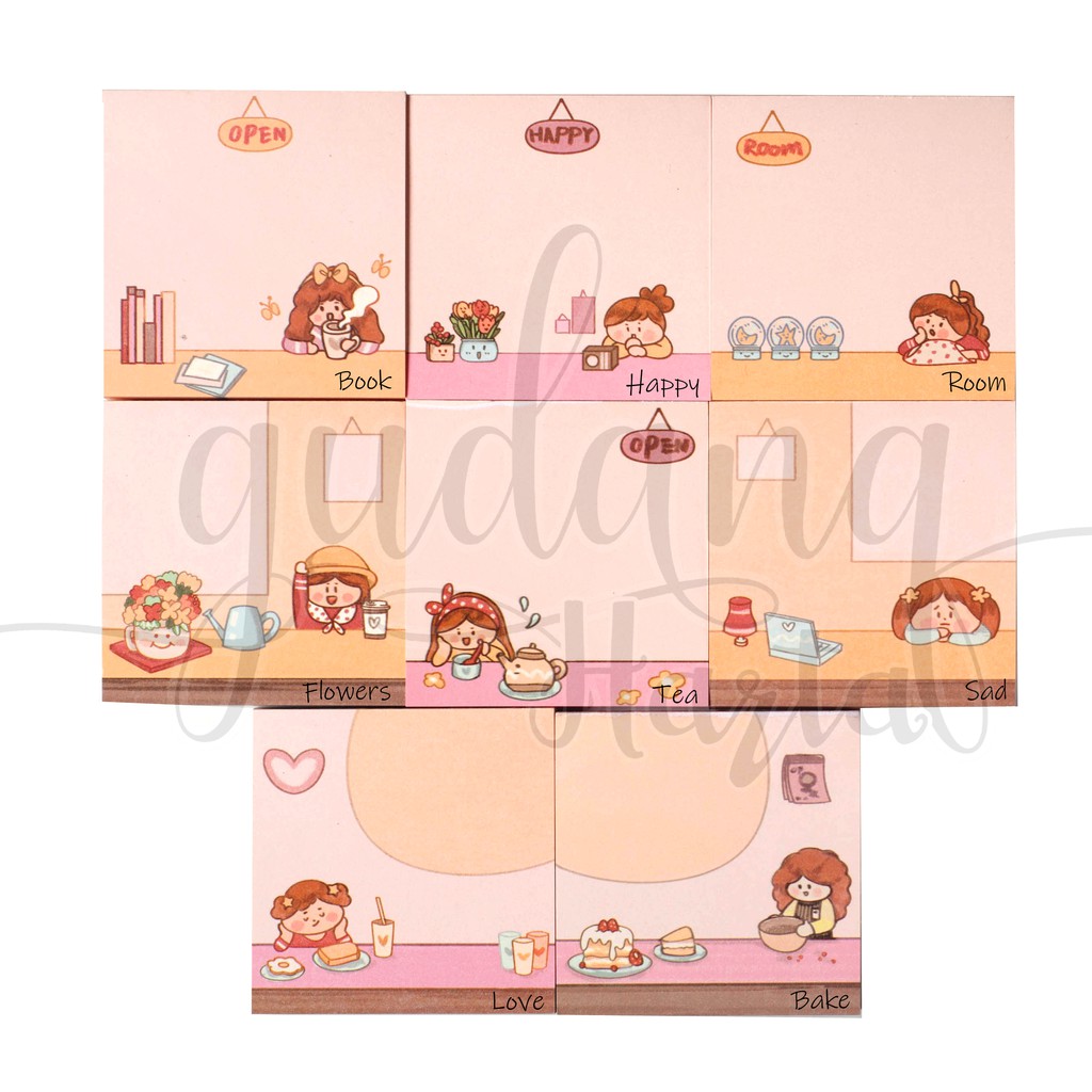 

Memo Brown Girl Simple Notes Lucu Memo DIY Scrapbook GCC 301397