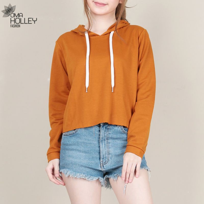 (COD) OH Fashion Hoddie Crop top wanita #6094