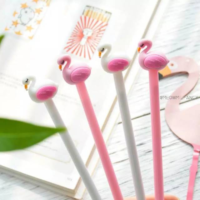 

Pulpen gel flamingo putih & pink pena flaminggo