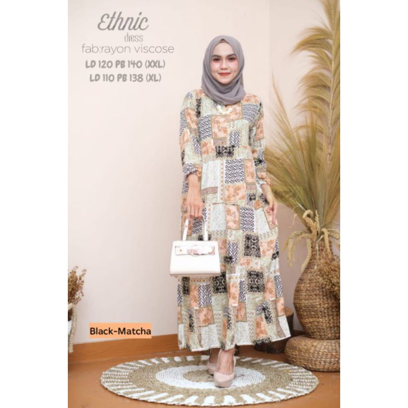 PROMO HOMEYDRESS/MAXIDRESS/GAMIS ETHNIC RAYON VISCOSE JUMBO LD 110&amp;120