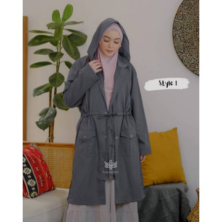 Jaket Parka Muslim Panjang AZURA Fanisachic - JAKET Atau OUTER CUACA DINGIN ALL SIZE OPD (Outer Pelindung Diri)