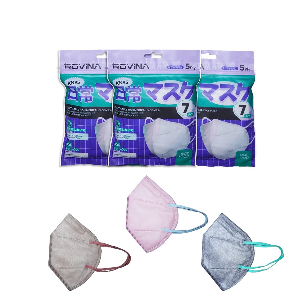 MASKER KN95  ROVINA/ KN95 MASK/ KN95 RAINBOW/ KN95 ROVINA PREMIUM