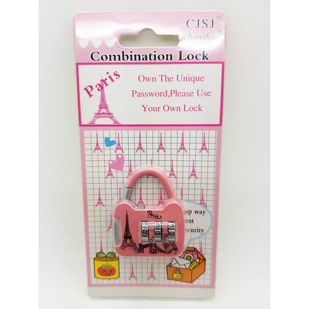 Gembok Model PARIS Kode Koper, Tas Travelbag Padlock Code