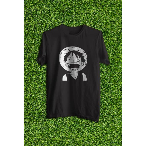 Kaos Baju Obral Combed 30S Distro ANiME ONE PiECE LUFFY LAUGH Polos