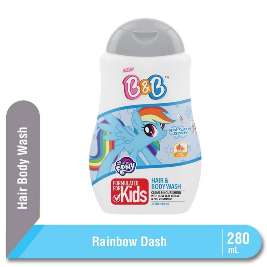 B&amp;B Kids Hair &amp; Body Wash ( My Little Pony ) 280ml Botol