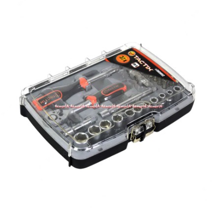 Tactix 37x Crv Screwdriver Set Obeng Baut Perkakas Set 37pcs Mengencangkan Baut Mur Kunci Sok Taxtic Tactic Taktik