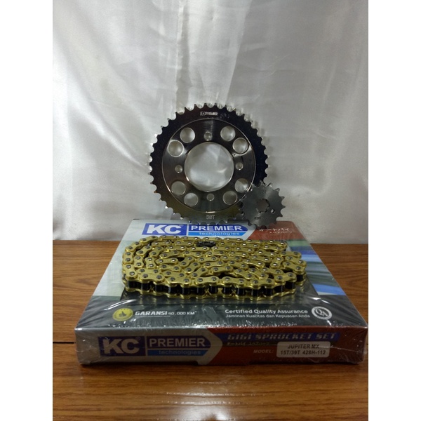 GEAR SET RANTAI GOLD JUPITER MX GEAR PAKET RANTAI GOLD JUPITER MX 15T/39T 428H-112 KC