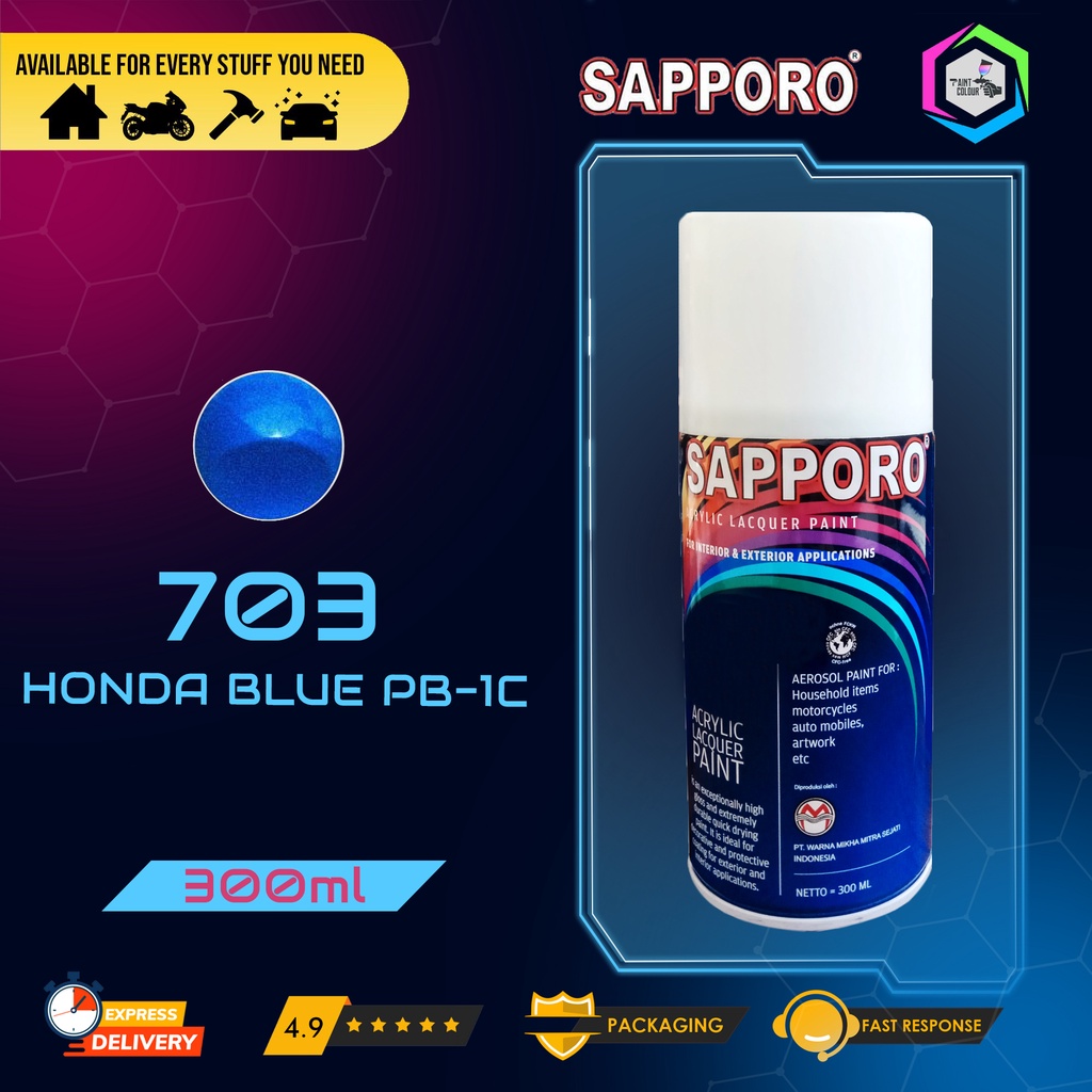 Cat Semprot SAPPORO Paint- 703 SAPPORO HONDA BLUE PB -1C*