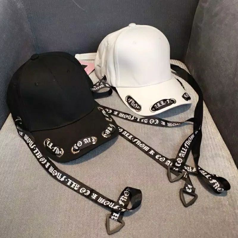 Topi Baseball Pria Visor Gaya Hip Hop Topi Tali Panjang