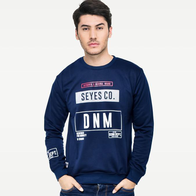 Sale Terlaris SEYES 1120 Tumblr Tee Sweater Baju Pria Babyterry Premium Navy - M