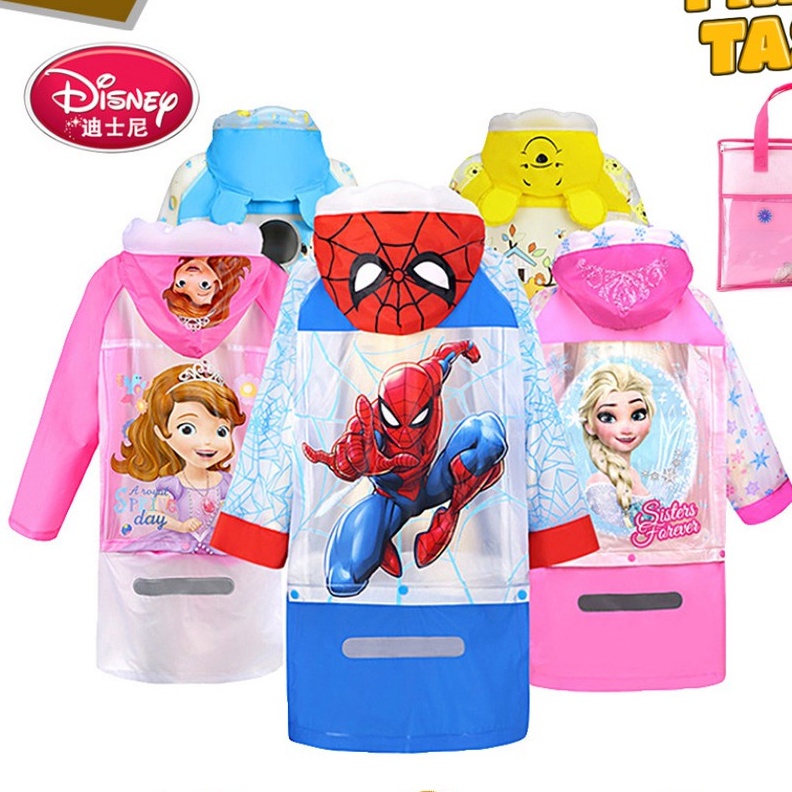 Jas Hujan Anak Motif Disney Avenger, Spiderman, Frozen Ukuran Besar