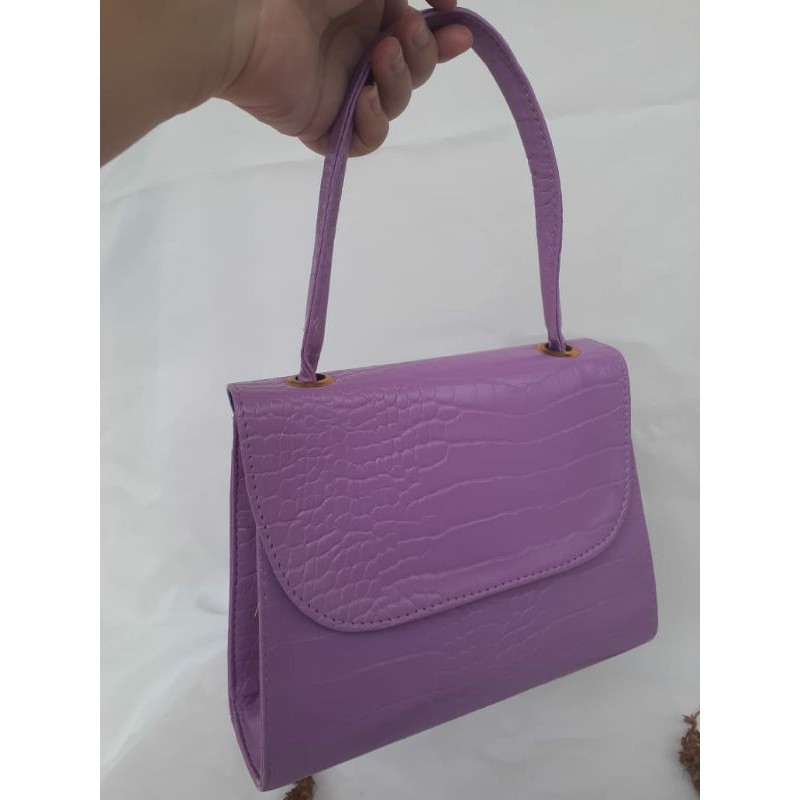 Tas Mizu Croco / slingbag Mizu croco / Tas shoulderbag cewek kekinian terbaru-Ungu