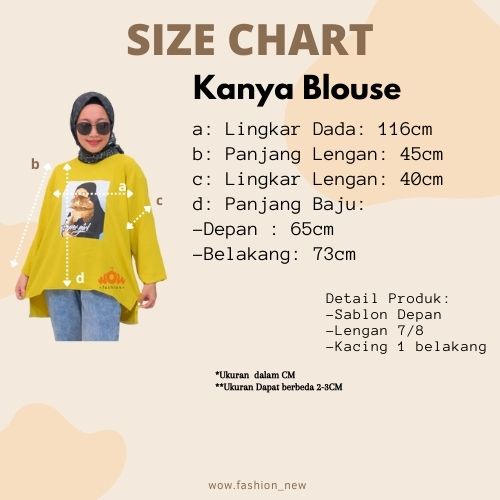 SABLON  KANYA BLOUSE VIRAL TERBARU - BLOUSE ANIME