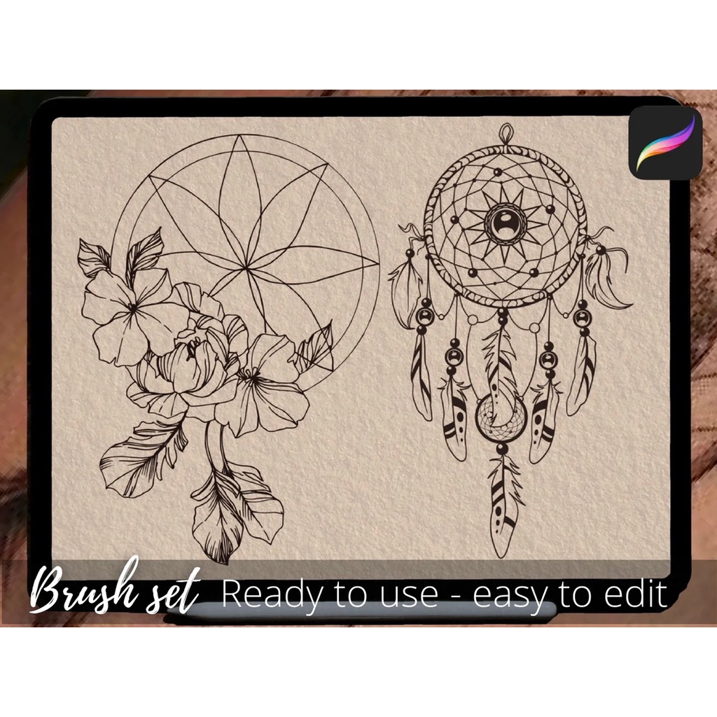 Procreate Brush - Dreamcatcher Tattoo Brushes