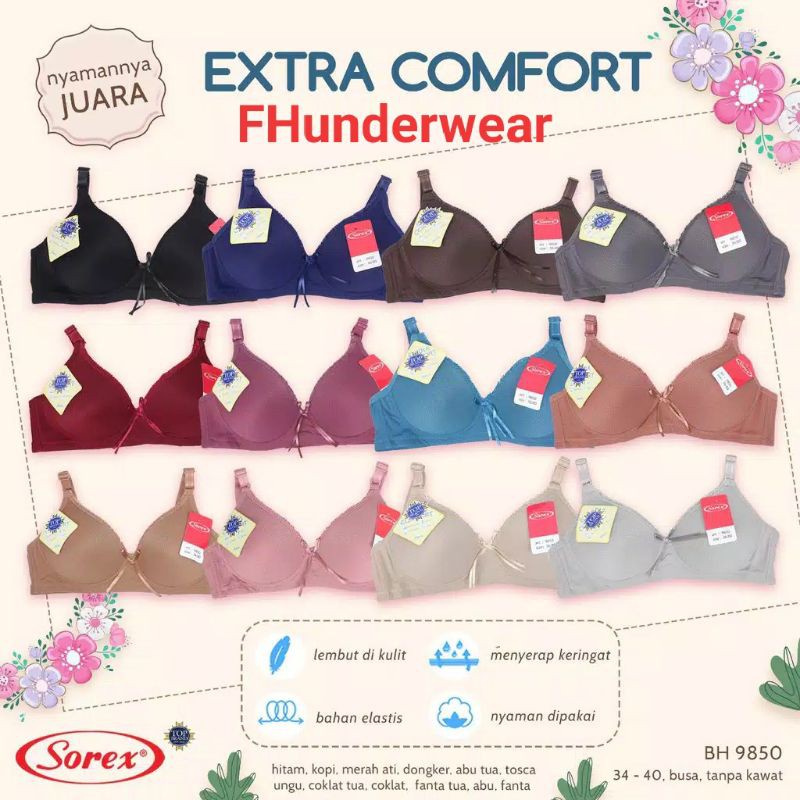 Grosir Bra sorex 9850 Extra Comfort tanpa kawat