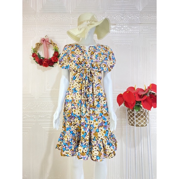 Daster ruffle serut / daster ruffle busui viral / daster serut rempel selutut-SharenaCream