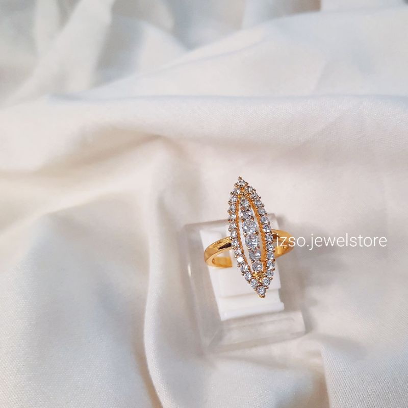 IZSO Cincin Pixie Cincin Xuping lapis emas 18k Anti Karat kualitas premium