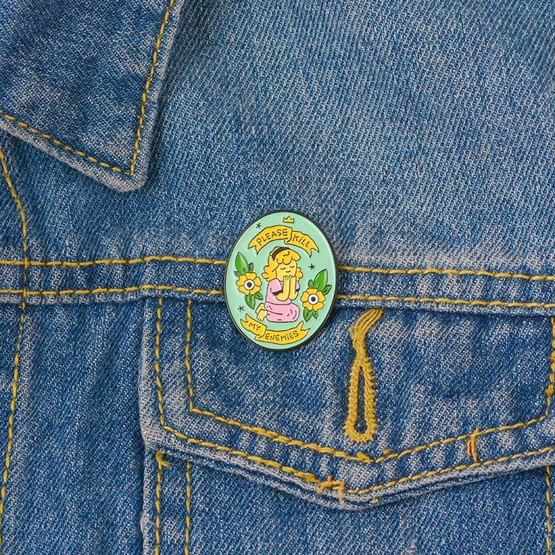 Bros Pin Desain Please Kill My Enemy Girl Untuk Aksesoris Wanita