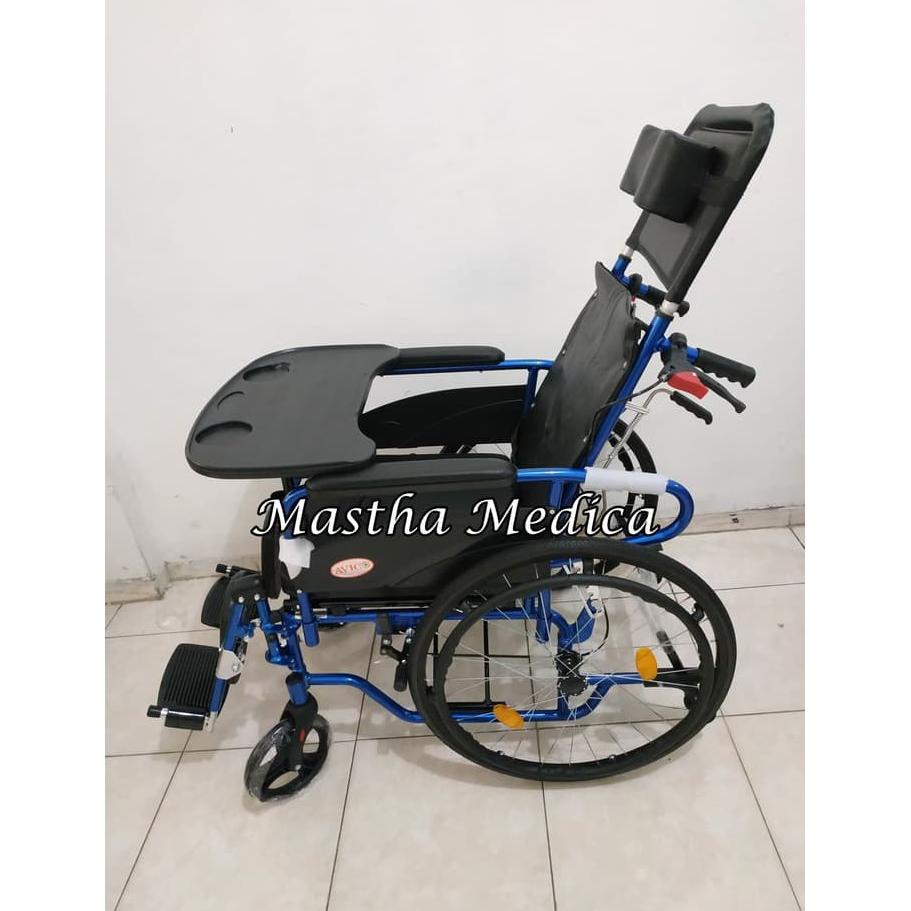 Kursi Roda Avico 5in1(Tempat Tidur + BAB + Makan + Selonjor)Aluminium