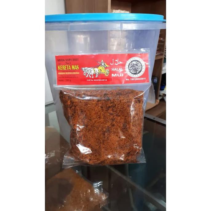 

Abon Sapi Asli Khas Solo Merek Kereta Mas 250 Gram Rasa Original Halal