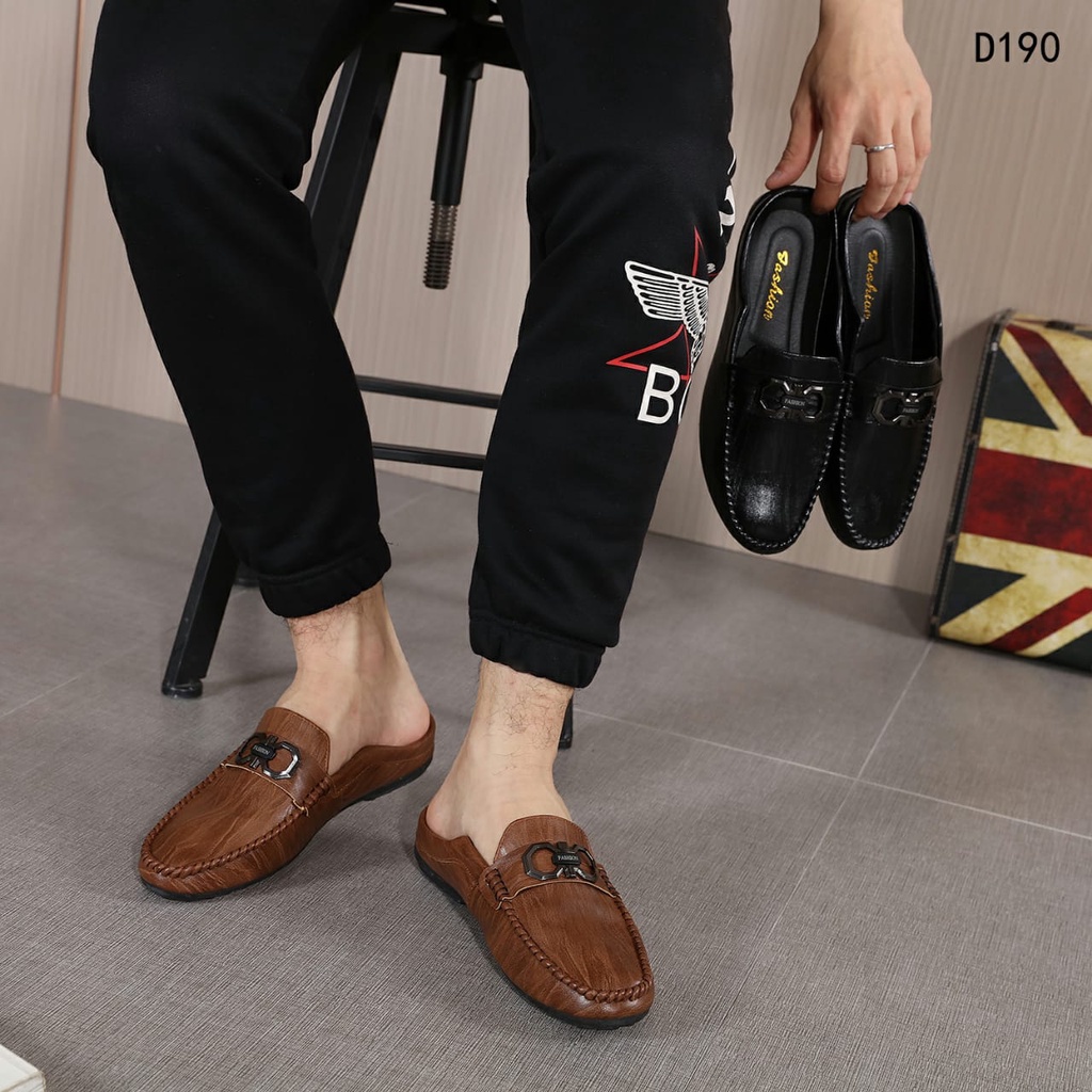 Sepatu Sandal Kulit Pria #D190 (Sepatu Import Pria)