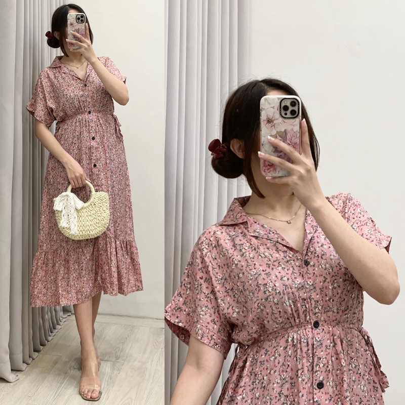 Daster Amariel Vibi Homewear-Vib: Minigarden Pink