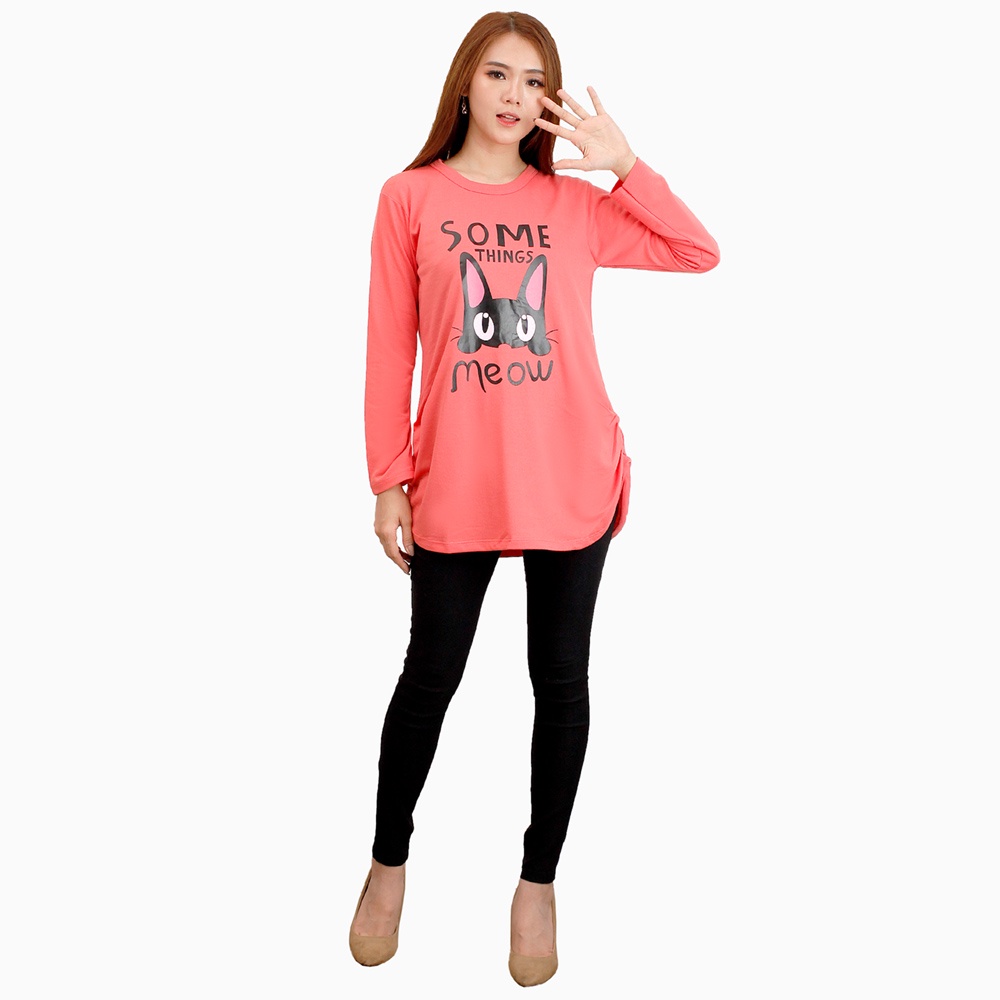 Kaos Tshirt Lengan panjang Wanita Gaya korea printing - XSHOP Haira