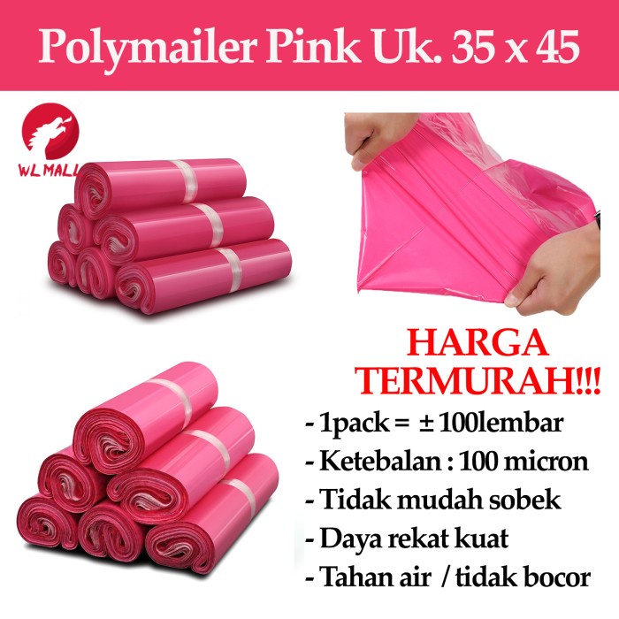 

Polymailer Pink 35x45 Amplop Kantong Plastik Packing