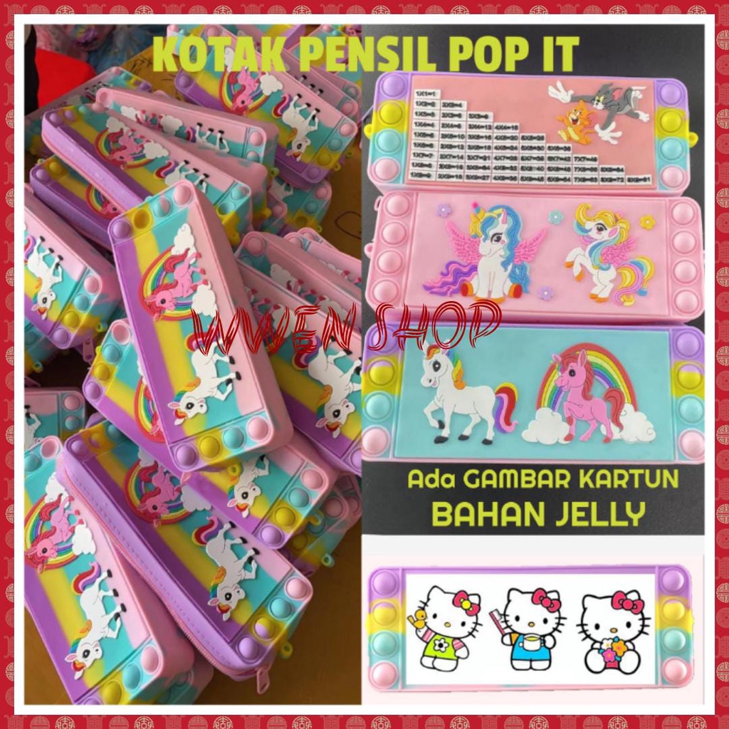 KOTAK PENSIL KARTUN POP IT KOTAK PENSIL KARAKTER TAS POP IT ANAK POP IT MAINAN ANAK POP IT KOTAK PENSIL POP IT PELANGI PERLENGKAPAN SEKOLAH DAN ALAT KANTOR