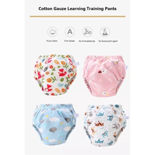 Training pants anak 6 layer / celana dalam tatur cloth diaper/ popok celana toilet training