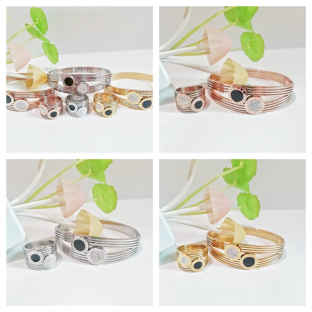 Gelang dan Cincin Titanium BVLGARI PREMIUM BV007