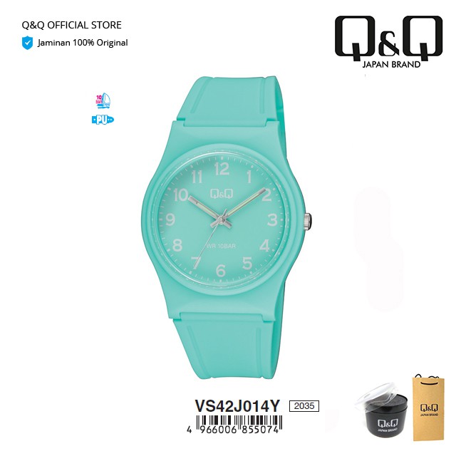 Q&Q QnQ QQ Original Jam Tangan Casual Analog Karet - VS42 VS42J Tahan Air 10 BAR