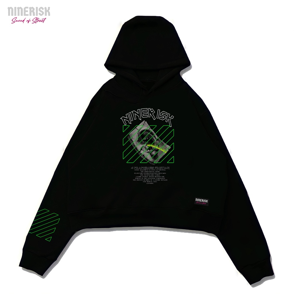 Hoodie Crop Unfinished Oversized Cowok Ninerisk Sweater Crop jaket pria tebal terbaru