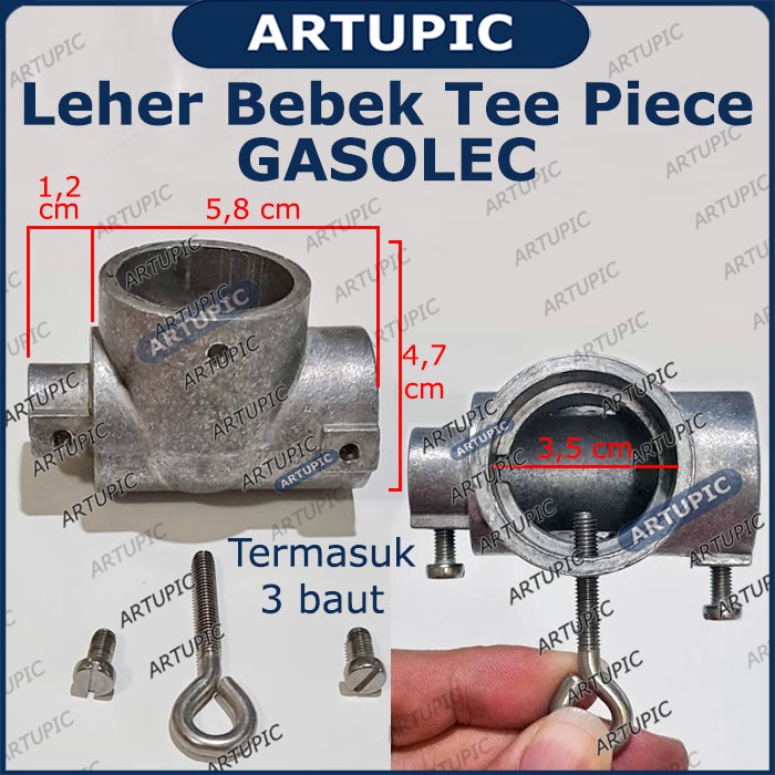 Leher Bebek Tee Te Piece Asli Gasolec S8 M8 Pipa Holder Saringan Filter Burner Sambungan Gasolec