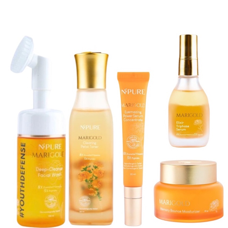 Npure Marigold Series (Face wash, Toner, Serum, Moisturizer)