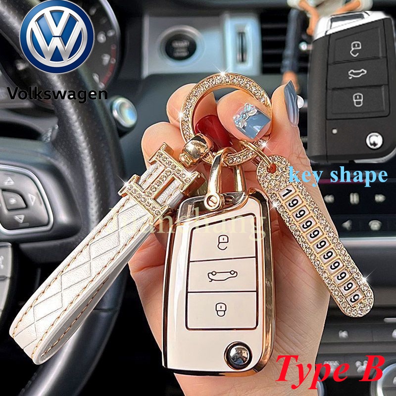 Casing Kunci Mobil Bahan TPU Untuk VW Volkswagen PoloTiguan Passat B5 B6 B7 Golf 4 5 6 MK6 Jetta Lavida VW Golf 7 Mk7 Seat Ibia