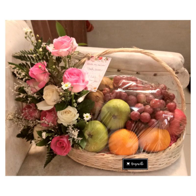 

parsel buah dan bunga / hampers buah / fruit basket/parcel ramadhan /parsel lebaran