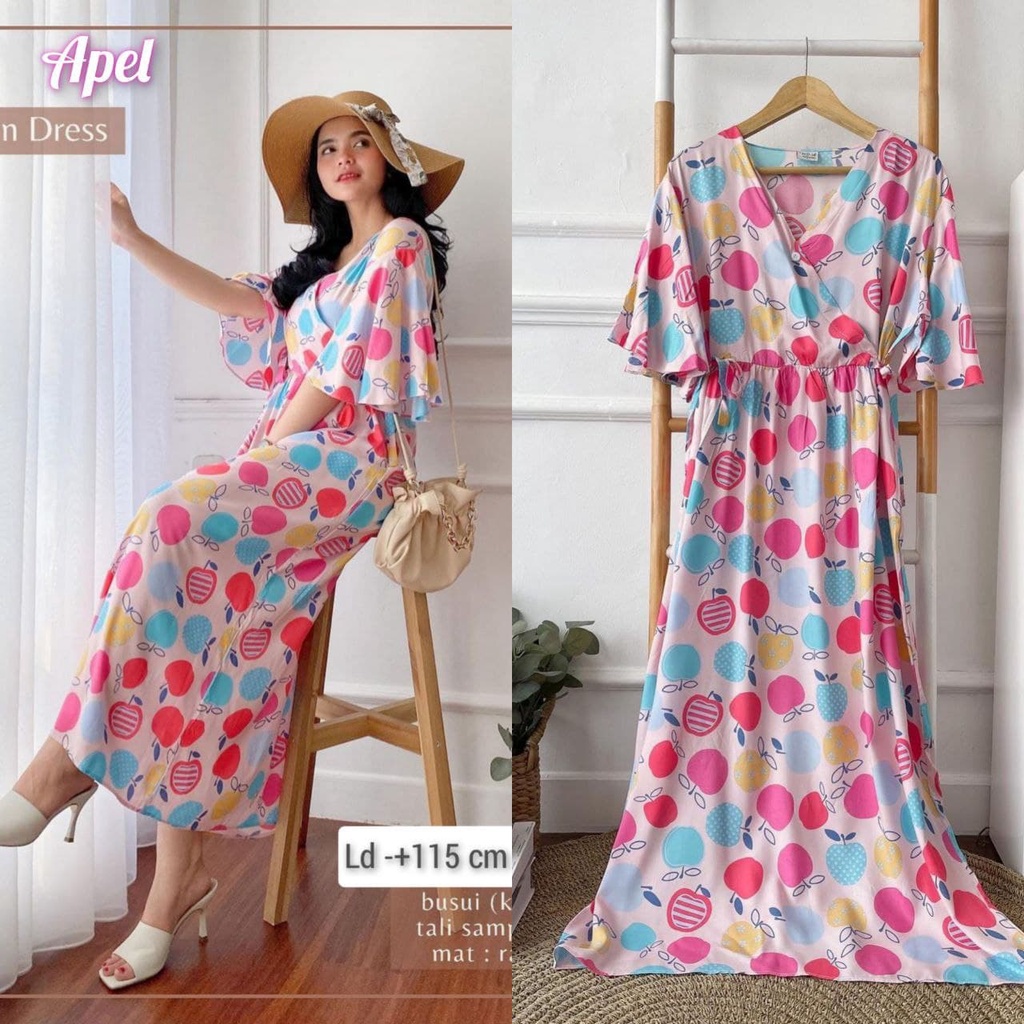 Dress Karen - Dress Kimono Rayon Premium Home Dress Import Busui Fashion Korean Style Midi Dress Kekinian