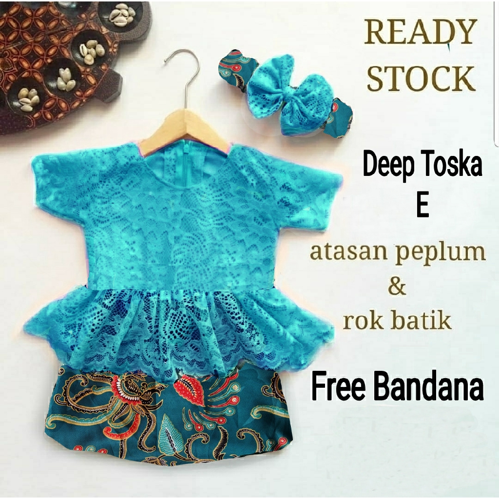 Setelan kebaya peplum brukat kids size 1 2th Shopee 