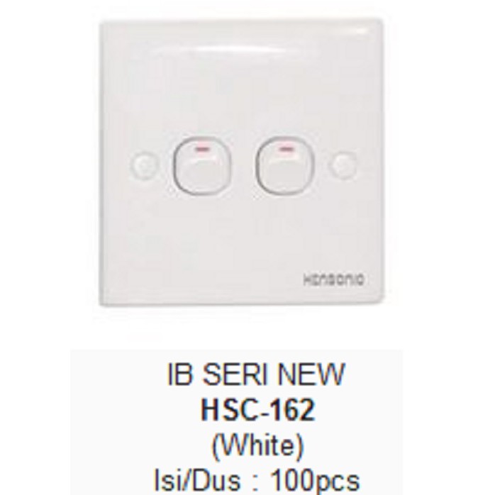 Cetekkan Saklar Sakelar Seri Dua Double OB Timbul Baut Hensonic