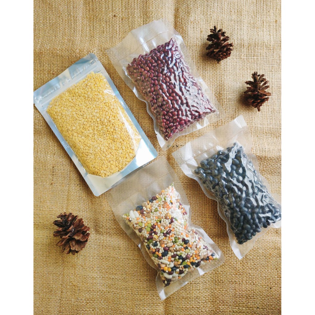 

Kacang hijau kupas,merah,hitam,mix 250 gram mpasibayi