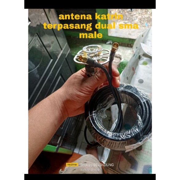 antena kathrein  ketrin  katrin terpasang kabel 20meter plus dual sma male
