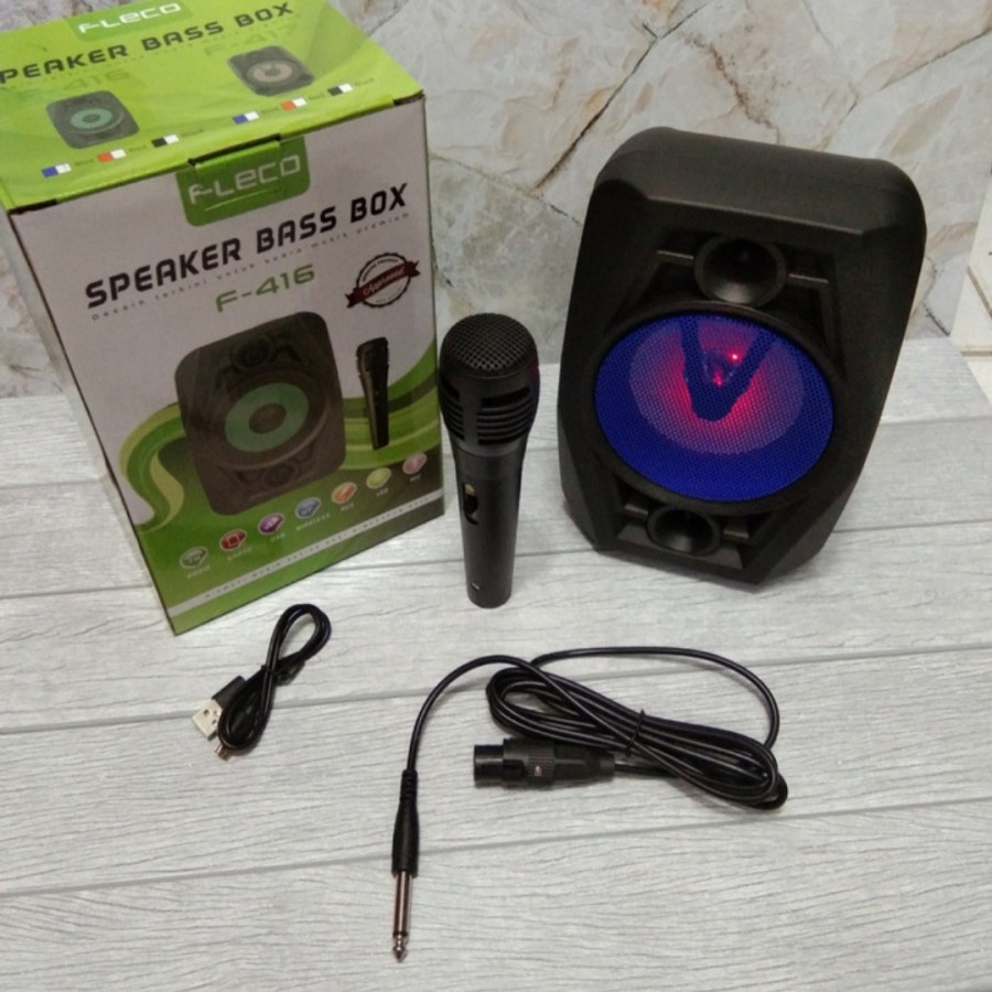 COD SPEAKER BLUETOOTH 4 INCH FLECO F-416/F-417 PLUS MIC KARAOKE X-BASS//SPEAKER SALON AKTIF X-BASS//SPEAKER FLECO X-BASS//SPEAKER KARAOKE